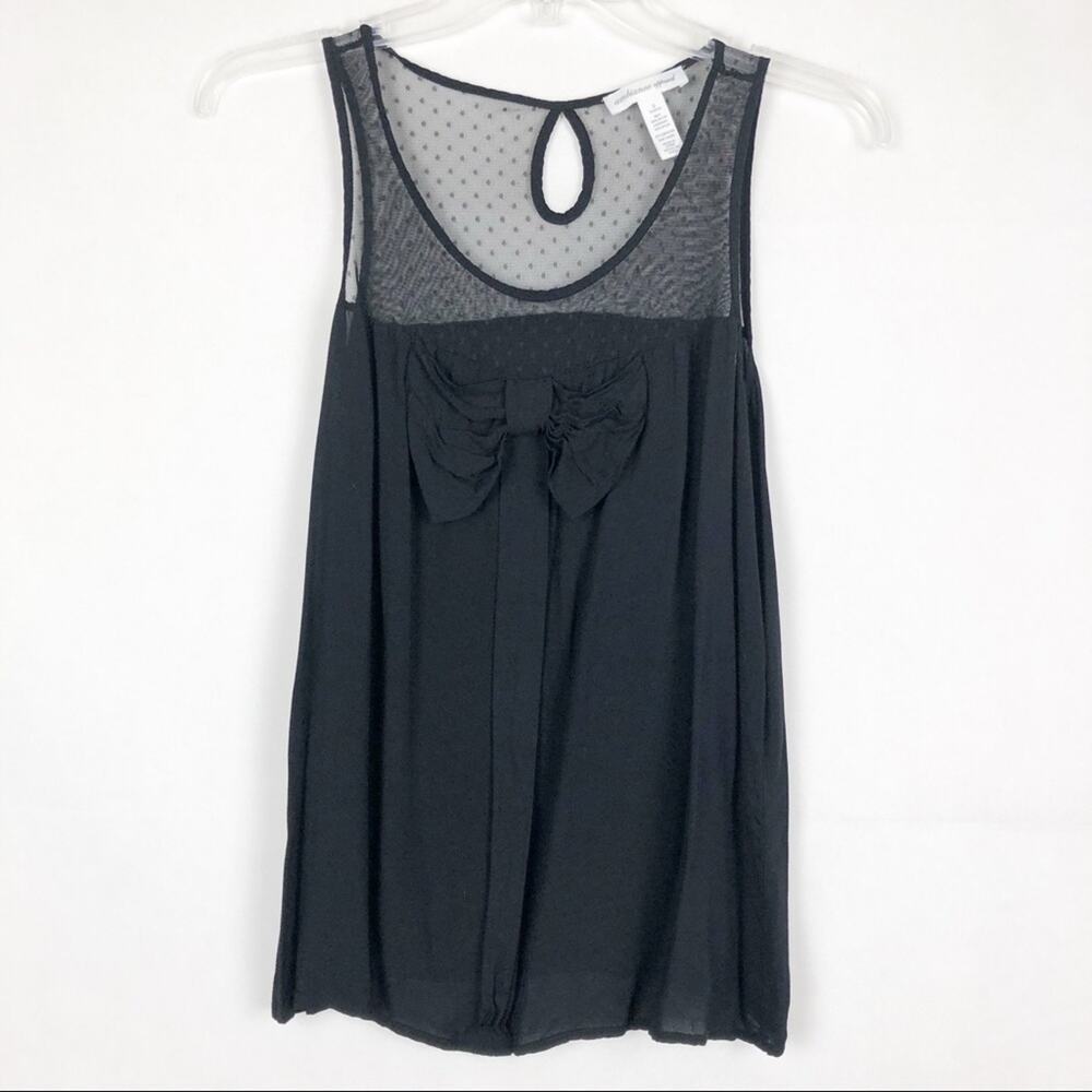 Ambiance Apparel Y2K Babydoll Mesh Bow Top Womens Small Fairygoth Whimsigoth